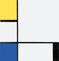 Composition with Yellow, Blue, Black and Light Blue, 1929